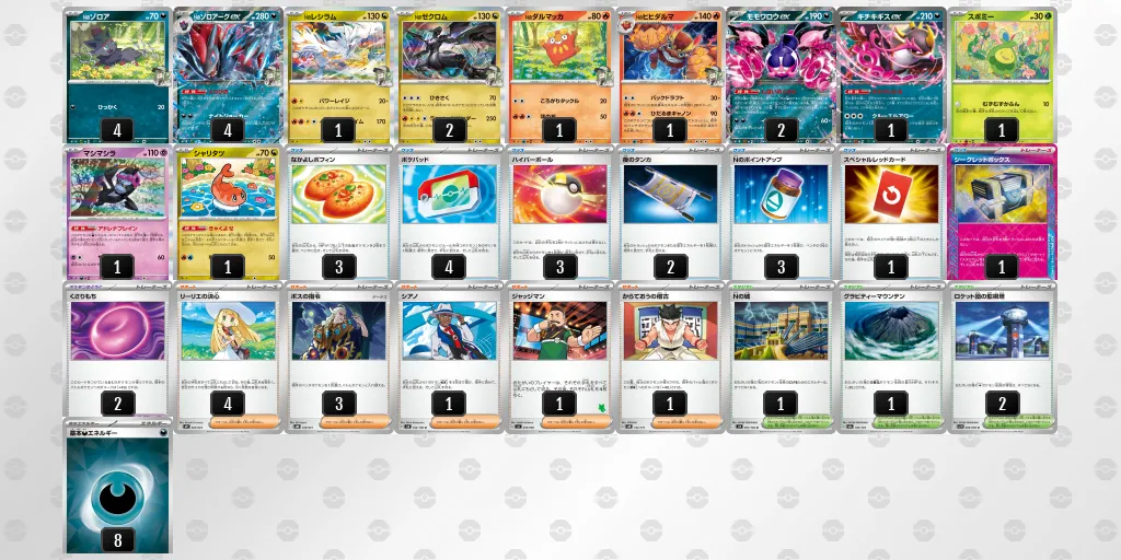 Nのゾロアークex のデッキリスト