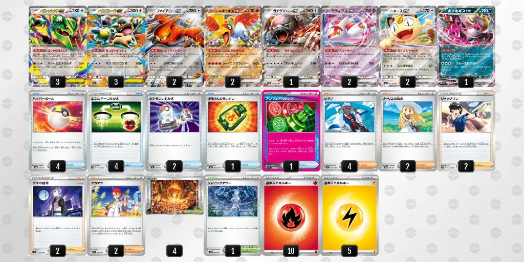 メガレックウザex のデッキリスト