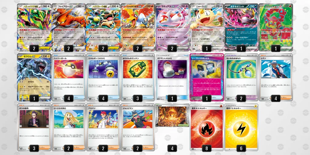 メガレックウザex のデッキリスト