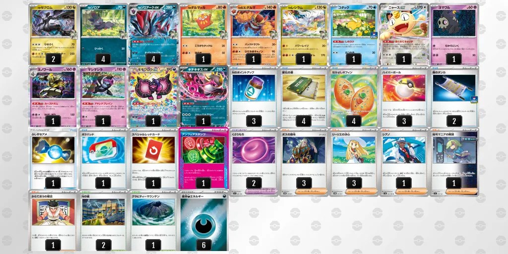 Nのゾロアークex のデッキリスト